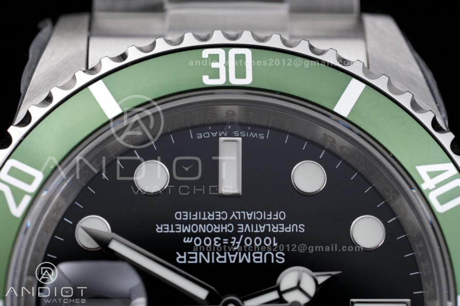 Submariner 16610 LV Green 904L Steel ARF 1:1 Kermit Best Edition on SS Bracelet SH3135