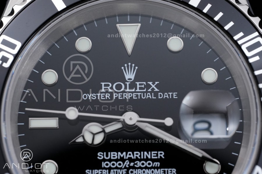 Submariner 16610 LN Black No Rehaut Engraving 904L Steel ARF 1:1 Best Edition on SS Bracelet SH3135