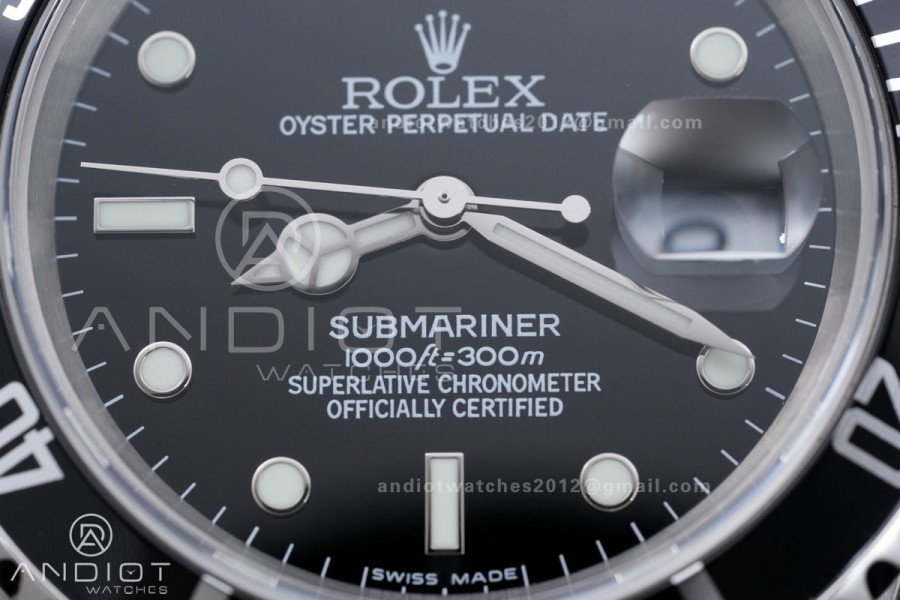 Submariner 16610 LN Black No Rehaut Engraving 904L Steel ARF 1:1 Best Edition on SS Bracelet SH3135