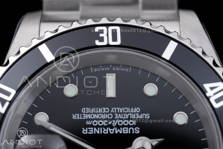 Submariner 16610 LN Black No Rehaut Engraving 904L Steel ARF 1:1 Best Edition on SS Bracelet SH3135