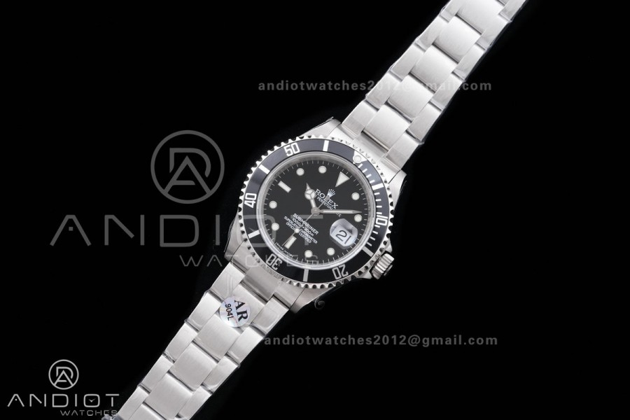 Submariner 16610 LN Black 904L Steel ARF 1:1 Best Edition on SS Bracelet SH3135