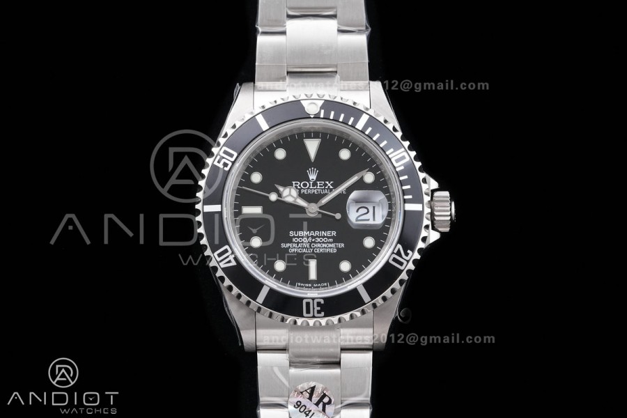 Submariner 16610 LN Black 904L Steel ARF 1:1 Best Edition on SS Bracelet SH3135
