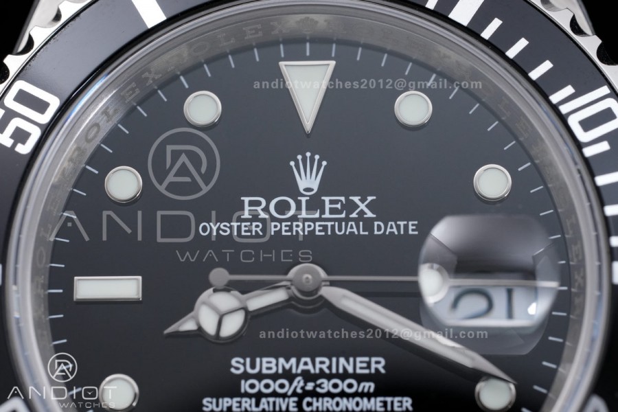 Submariner 16610 LN Black 904L Steel ARF 1:1 Best Edition on SS Bracelet SH3135