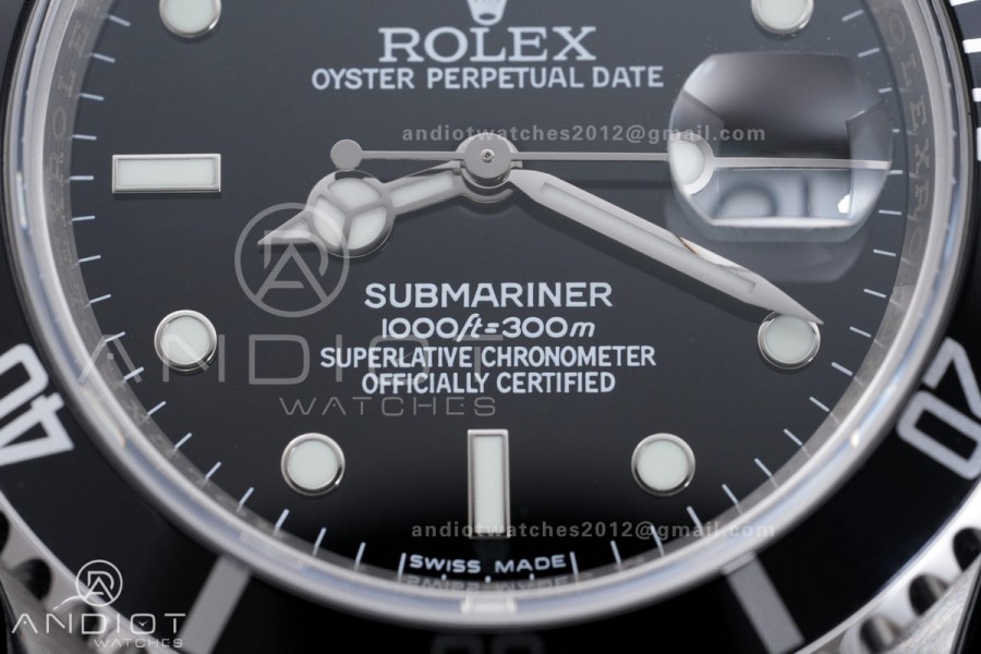 Submariner 16610 LN Black 904L Steel ARF 1:1 Best Edition on SS Bracelet SH3135