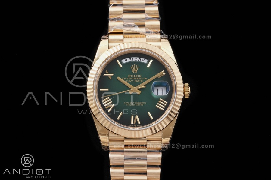 DayDate 40 228238 VSF 1:1 Best Edition Green Ombre Roman Dial on President Bracelet VS3255 Gain Weight V2