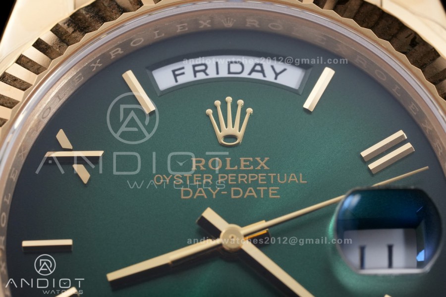 DayDate 40 228238 VSF 1:1 Best Edition Green Ombre Roman Dial on President Bracelet VS3255 Gain Weight V2