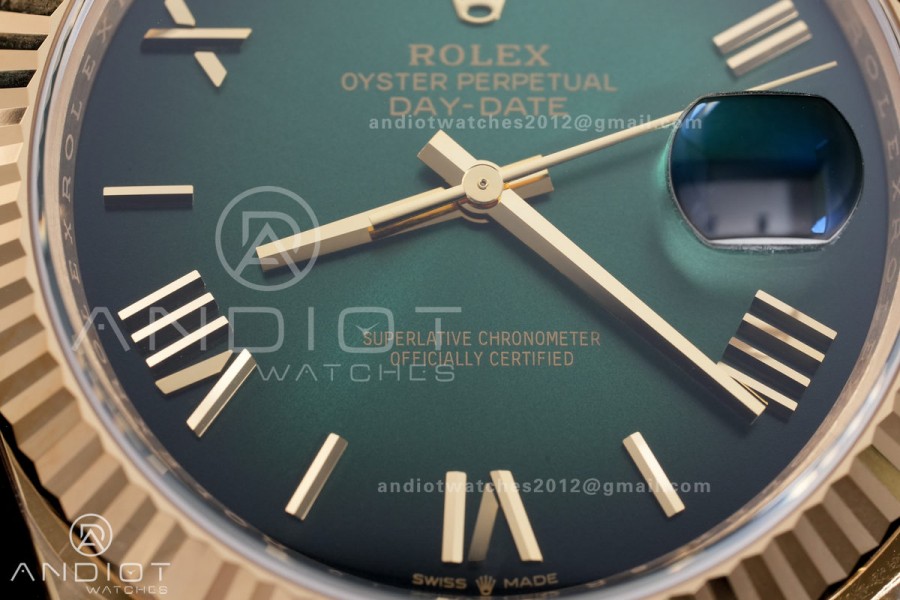 DayDate 40 228238 VSF 1:1 Best Edition Green Ombre Roman Dial on President Bracelet VS3255 Gain Weight V2