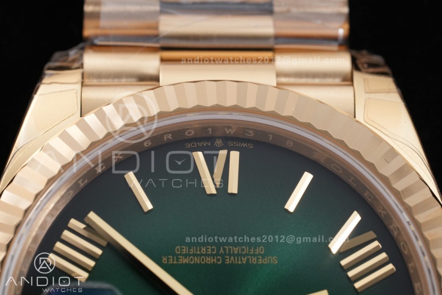 DayDate 40 228238 VSF 1:1 Best Edition Green Ombre Roman Dial on President Bracelet VS3255 Gain Weight V2