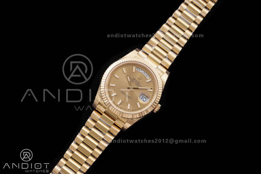DayDate 40 228238 VSF 1:1 Best Edition YG Dial on President Bracelet VS3255 Gain Weight V2