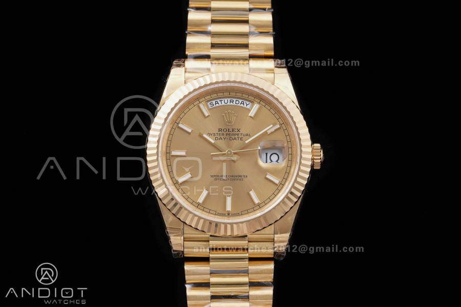 DayDate 40 228238 VSF 1:1 Best Edition YG Dial on President Bracelet VS3255 Gain Weight V2