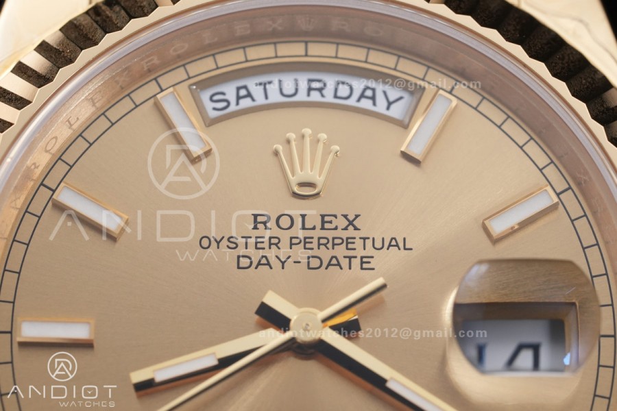DayDate 40 228238 VSF 1:1 Best Edition YG Dial on President Bracelet VS3255 Gain Weight V2