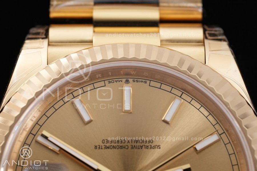 DayDate 40 228238 VSF 1:1 Best Edition YG Dial on President Bracelet VS3255 Gain Weight V2