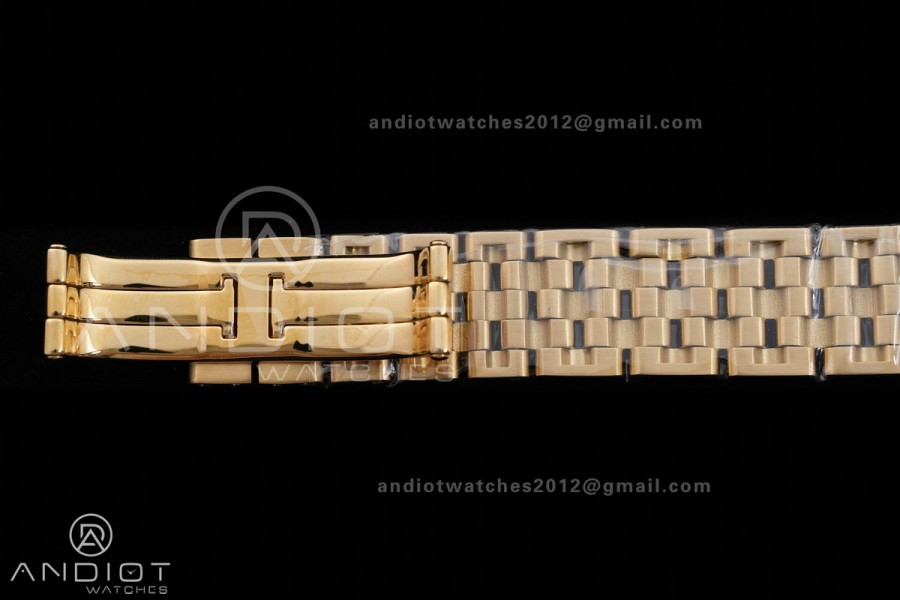 Panthère Ladies 27mm YG AF 1:1 Best Edition White Dial on YG Bracelet Ronda Quartz