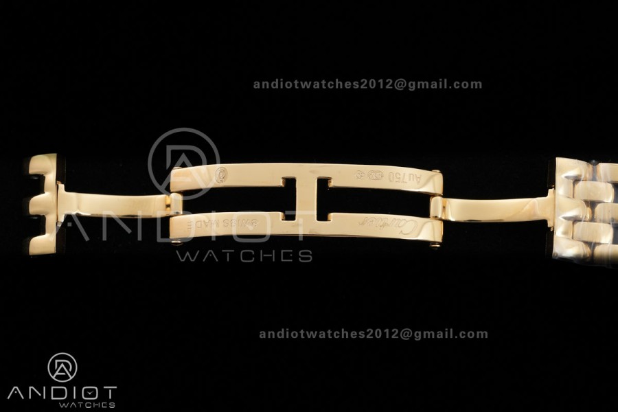 Panthère Ladies 27mm YG AF 1:1 Best Edition White Dial on YG Bracelet Ronda Quartz