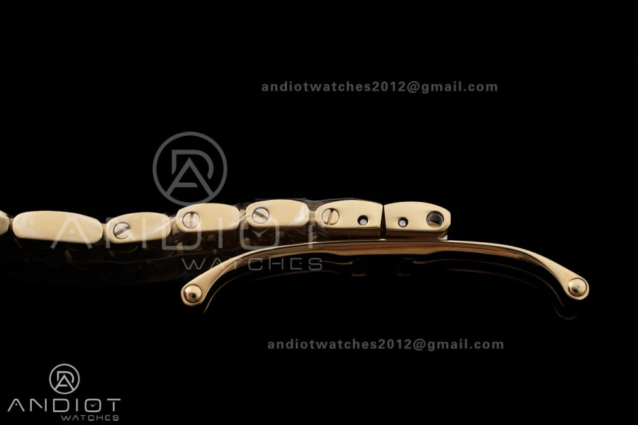 Panthère Ladies 27mm YG AF 1:1 Best Edition White Dial on YG Bracelet Ronda Quartz