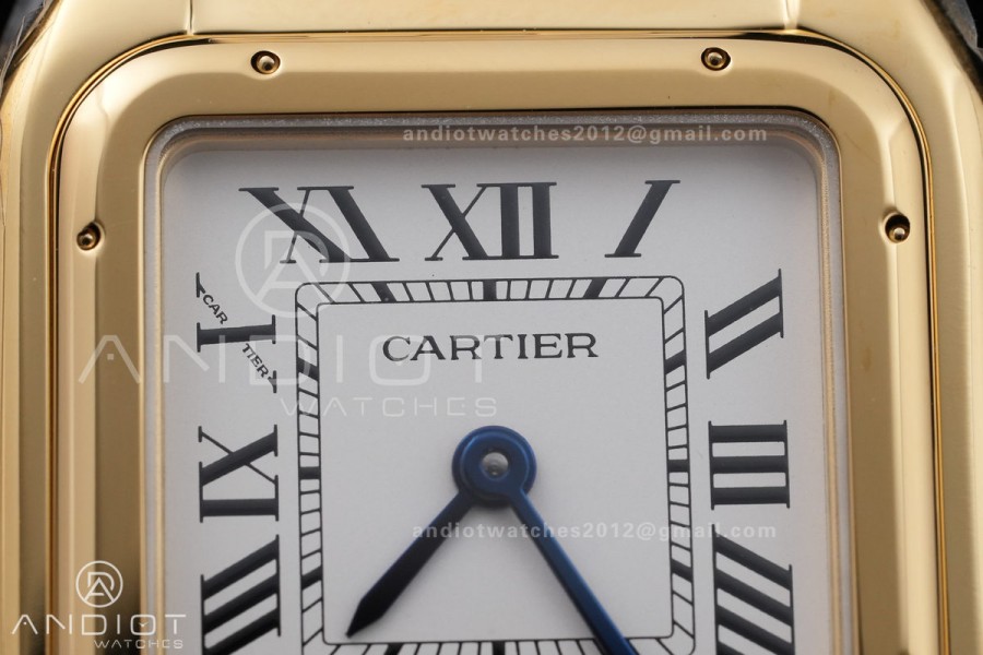 Panthère Ladies 27mm YG AF 1:1 Best Edition White Dial on YG Bracelet Ronda Quartz