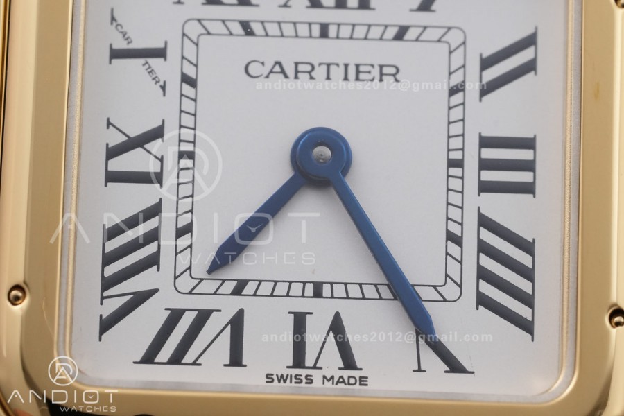Panthère Ladies 27mm YG AF 1:1 Best Edition White Dial on YG Bracelet Ronda Quartz