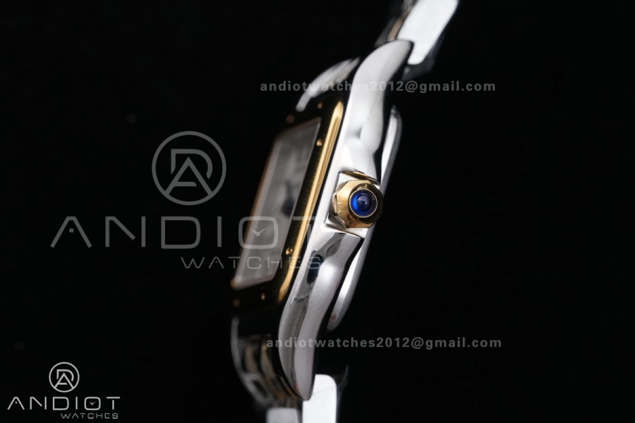 Panthère Ladies 22mm SS/YG AF 1:1 Best Edition White Dial on SS/YG Bracelet Ronda Quartz