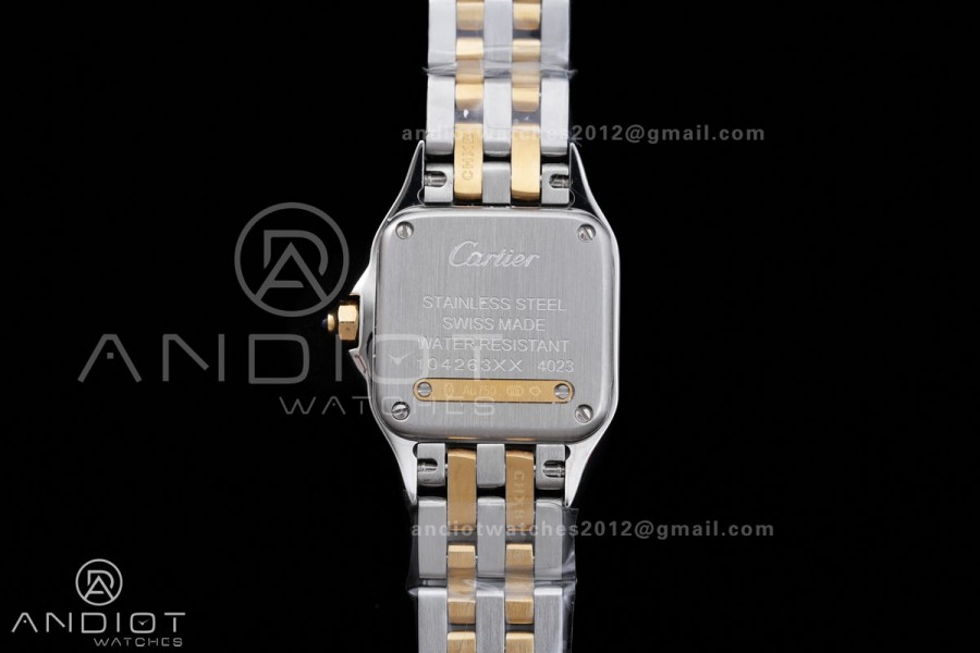 Panthère Ladies 22mm SS/YG AF 1:1 Best Edition White Dial on SS/YG Bracelet Ronda Quartz