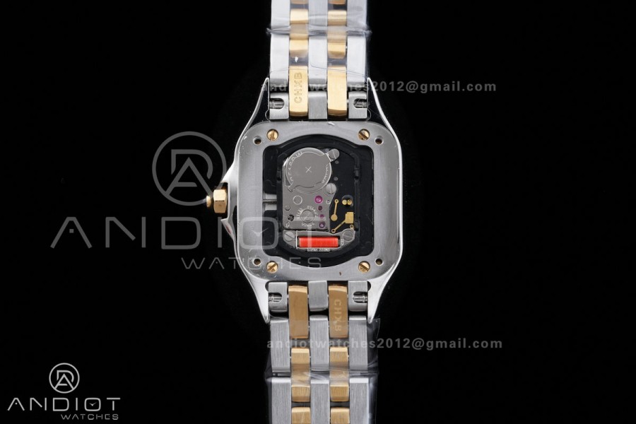Panthère Ladies 22mm SS/YG AF 1:1 Best Edition White Dial on SS/YG Bracelet Ronda Quartz