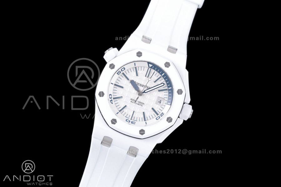 Royal Oak Offshore Diver 15707 White Ceramic JF 1:1 Best Edition SA3120 Super Clone