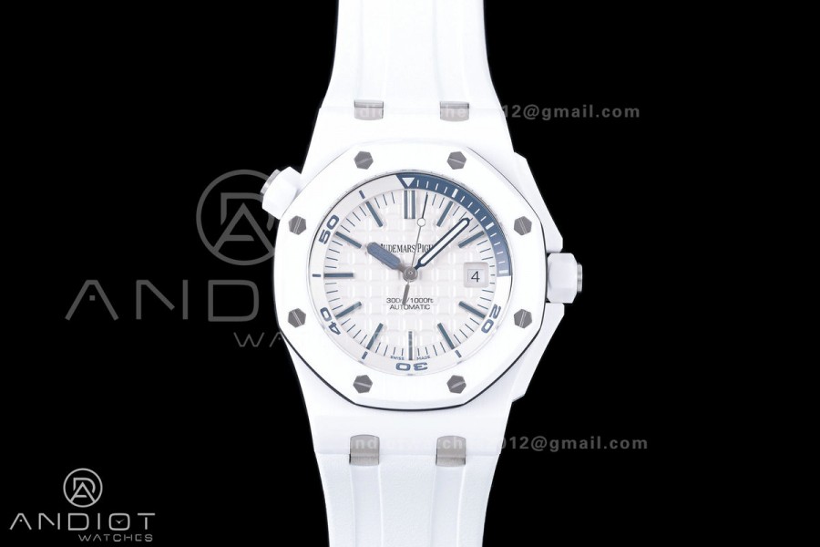 Royal Oak Offshore Diver 15707 White Ceramic JF 1:1 Best Edition SA3120 Super Clone
