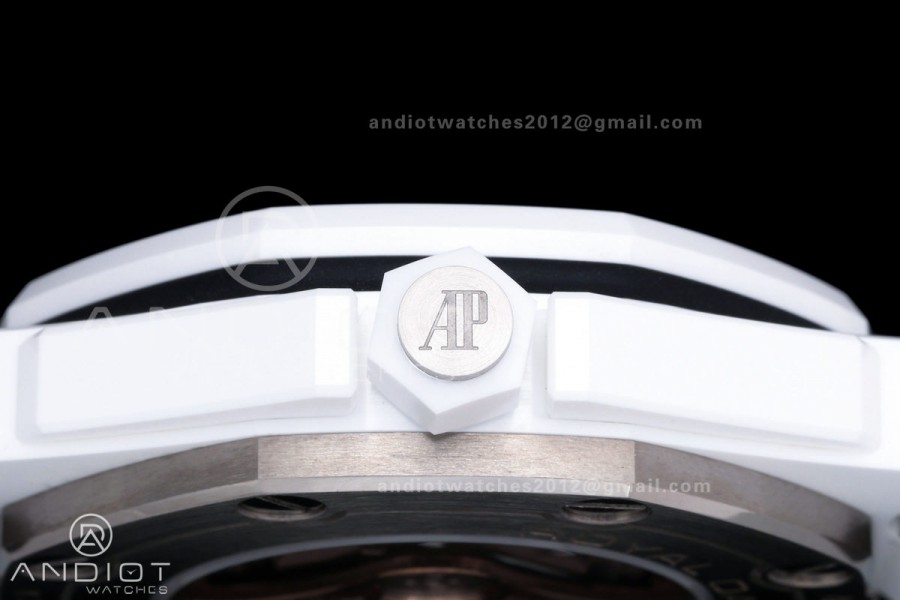 Royal Oak Offshore Diver 15707 White Ceramic JF 1:1 Best Edition SA3120 Super Clone