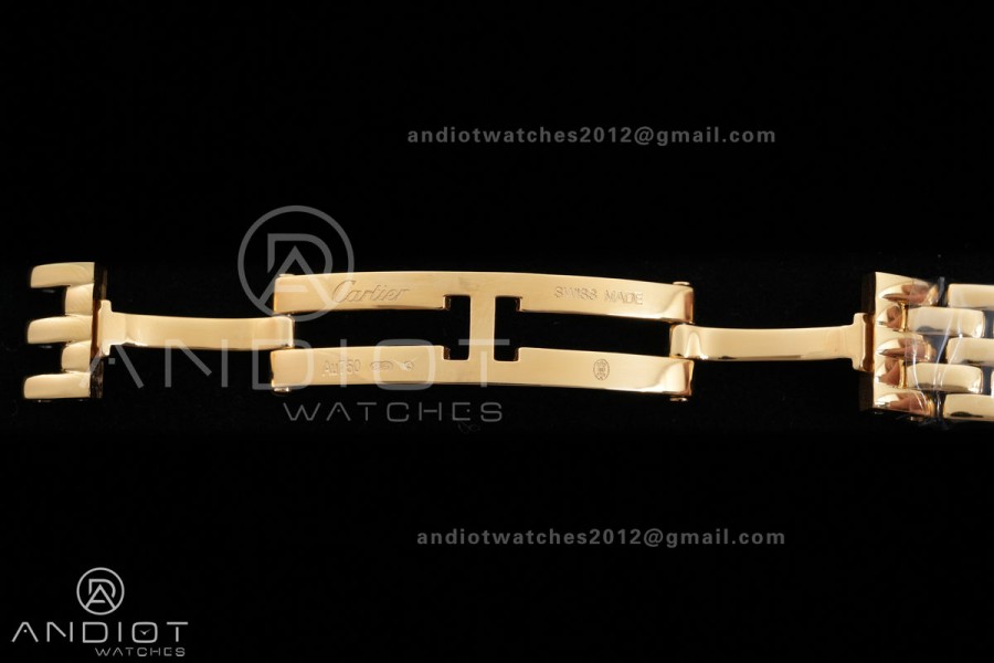 Panthère 22mm BVF 1:1 Best Edition YG White Dial Diamonds Bezel on YG Bracelet Ronda Quartz
