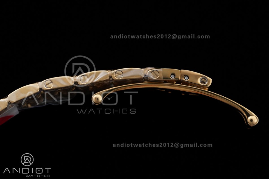Panthère 22mm BVF 1:1 Best Edition YG White Dial Diamonds Bezel on YG Bracelet Ronda Quartz