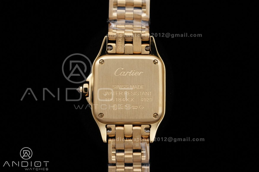 Panthère 22mm BVF 1:1 Best Edition YG White Dial Diamonds Bezel on YG Bracelet Ronda Quartz