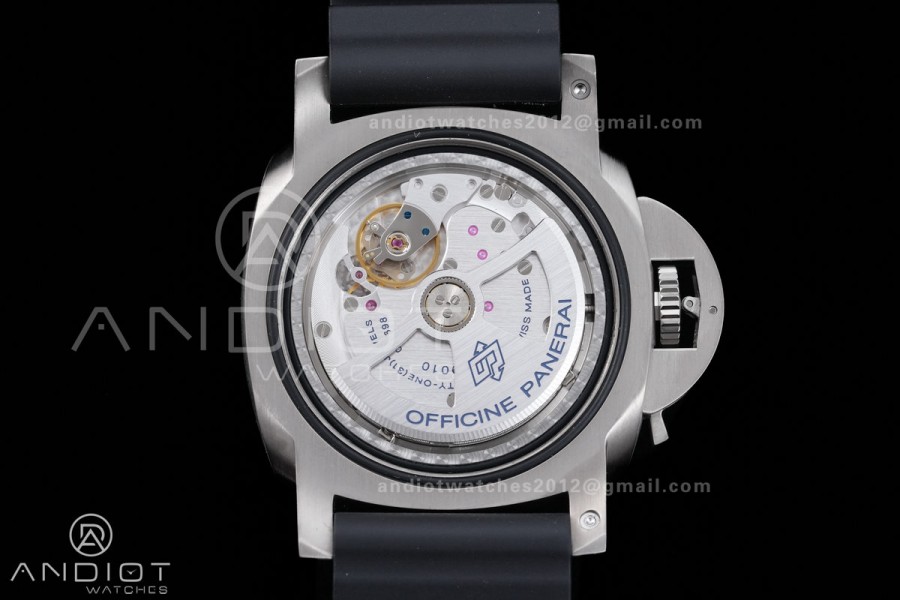PAM1389 Titanium Submersible Black Ceramic Bezel  VSF 1:1 Best Edition Black Dial On Black Rubber Strap P.9010 Clone
