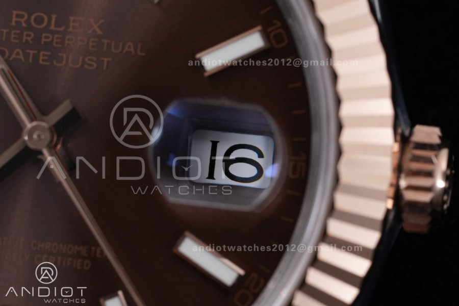 DateJust 41 126331 SS/RG ARF 1:1 Best Edition Brown Stick Dial on Jubilee Bracelet DD3235