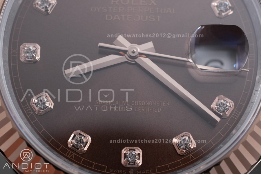 DateJust 41 126331 SS/RG ARF 1:1 Best Edition Brown Diamonds Dial on Jubilee Bracelet DD3235