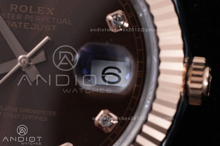 DateJust 41 126331 SS/RG ARF 1:1 Best Edition Brown Diamonds Dial on Jubilee Bracelet DD3235