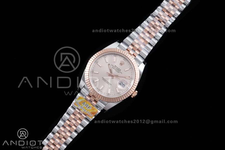 DateJust 41 126331 SS/RG ARF 1:1 Best Edition RG Stick Dial on Jubilee Bracelet DD3235