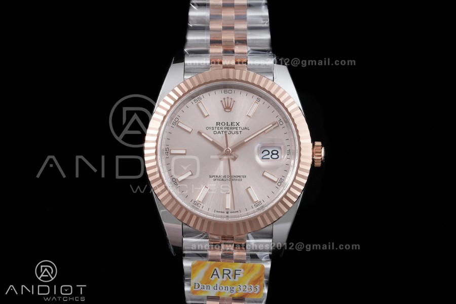 DateJust 41 126331 SS/RG ARF 1:1 Best Edition RG Stick Dial on Jubilee Bracelet DD3235