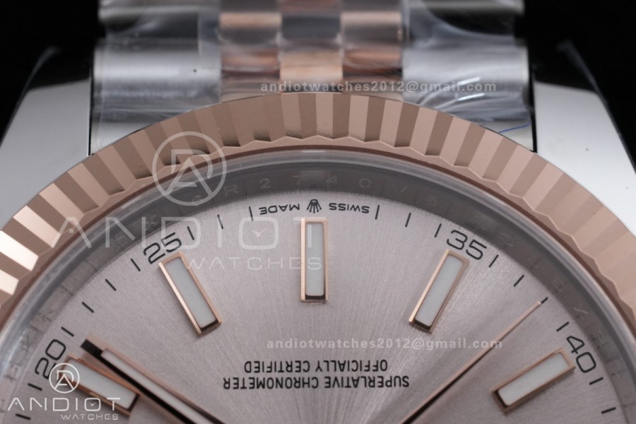 DateJust 41 126331 SS/RG ARF 1:1 Best Edition RG Stick Dial on Jubilee Bracelet DD3235