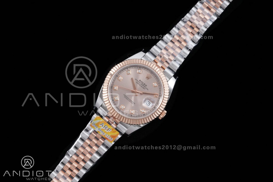 DateJust 41 126331 SS/RG ARF 1:1 Best Edition RG Diamonds Dial on Jubilee Bracelet DD3235