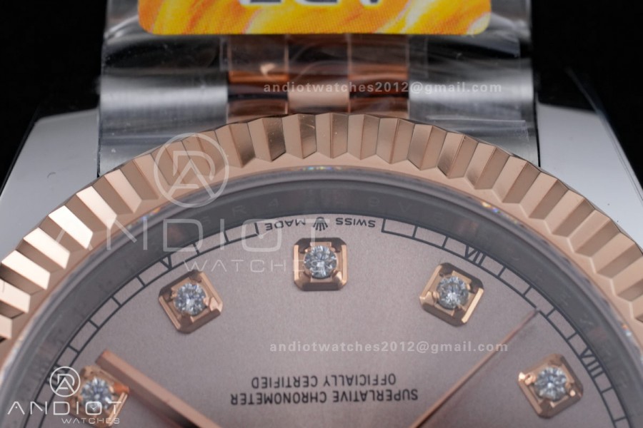 DateJust 41 126331 SS/RG ARF 1:1 Best Edition RG Diamonds Dial on Jubilee Bracelet DD3235