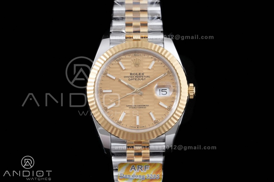 DateJust 41 126333 ARF 1:1 Best Edition 904L Steel YG Textured Dial on Jubilee Bracelet DD3235