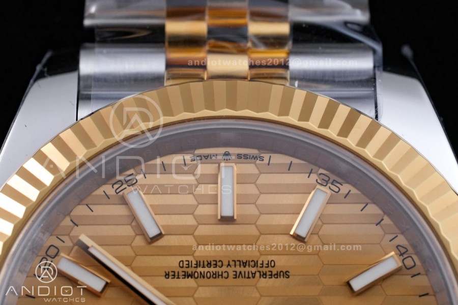 DateJust 41 126333 ARF 1:1 Best Edition 904L Steel YG Textured Dial on Jubilee Bracelet DD3235