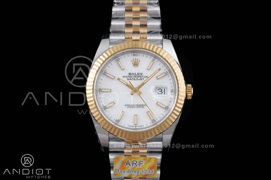 DateJust 41 126333 SS/YG ARF 1:1 Best Edition White Stick Dial on Jubilee Bracelet DD3235