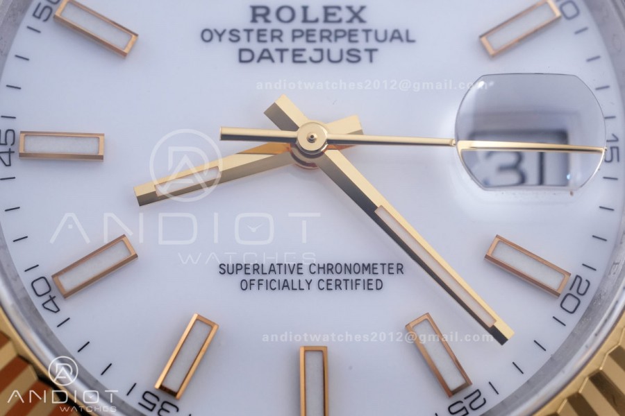 DateJust 41 126333 SS/YG ARF 1:1 Best Edition White Stick Dial on Jubilee Bracelet DD3235