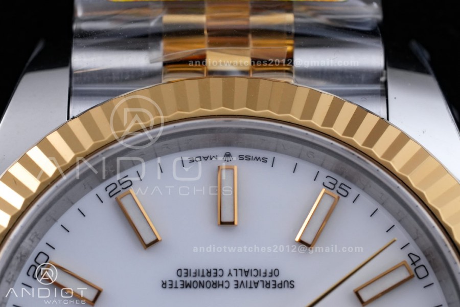 DateJust 41 126333 SS/YG ARF 1:1 Best Edition White Stick Dial on Jubilee Bracelet DD3235