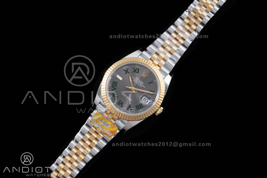 DateJust 41 126333 SS/YG ARF 1:1 Best Edition Gray Dial Green Roman on Jubilee Bracelet DD3235