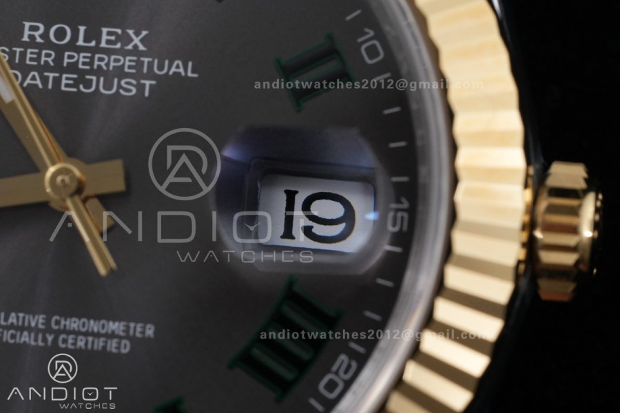 DateJust 41 126333 SS/YG ARF 1:1 Best Edition Gray Dial Green Roman on Jubilee Bracelet DD3235