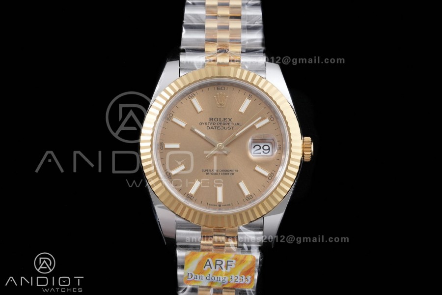 DateJust 41 126333 SS/YG ARF 1:1 Best Edition YG Stick Dial on Jubilee Bracelet DD3235