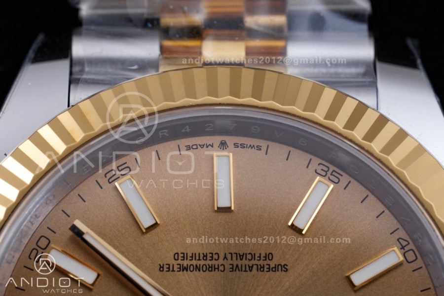DateJust 41 126333 SS/YG ARF 1:1 Best Edition YG Stick Dial on Jubilee Bracelet DD3235
