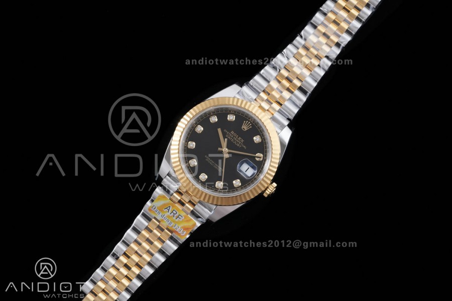 DateJust 41 126333 SS/YG ARF 1:1 Best Edition Black Diamonds Dial on Jubilee Bracelet DD3235