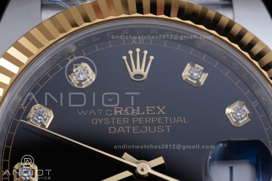 DateJust 41 126333 SS/YG ARF 1:1 Best Edition Black Diamonds Dial on Jubilee Bracelet DD3235